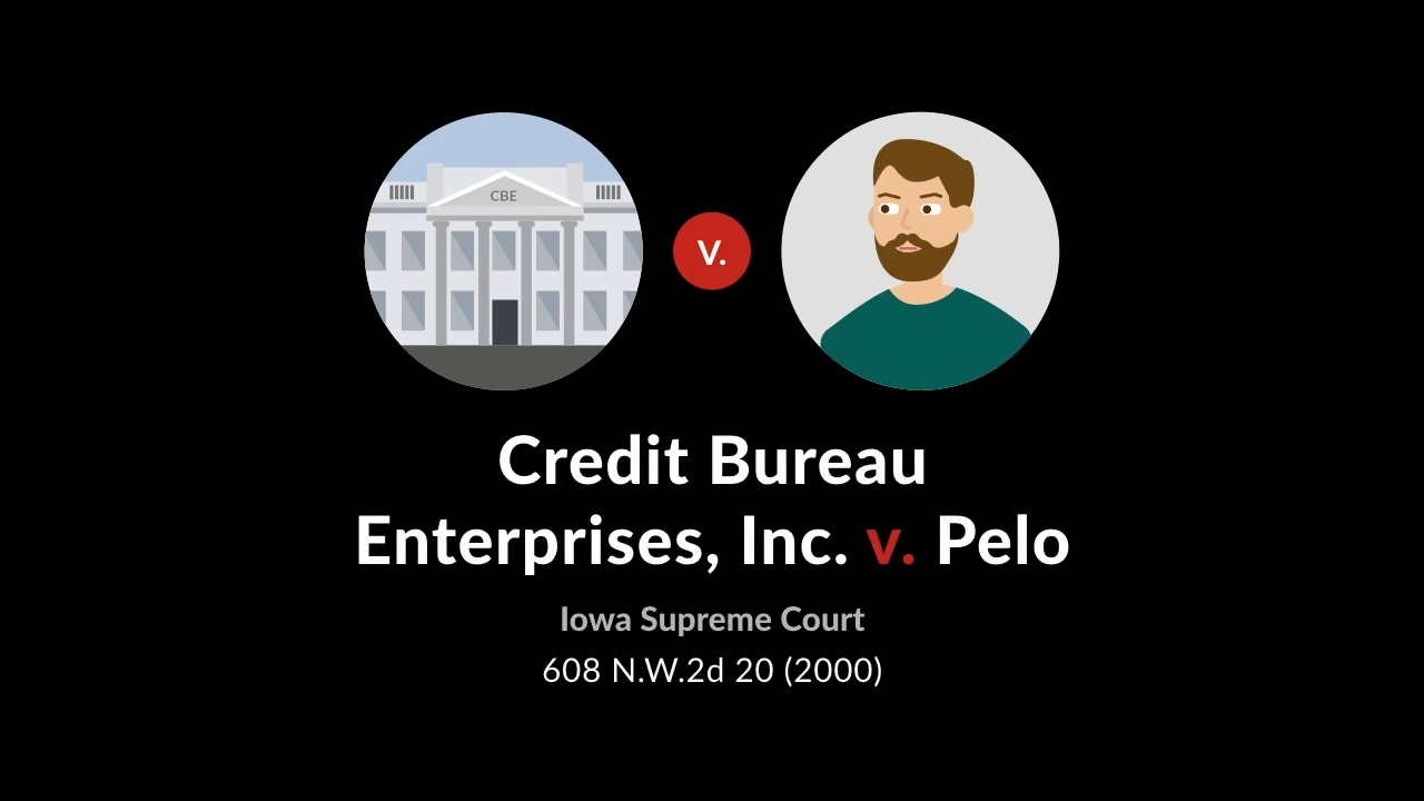 Credit bureau enterprises inc v pelo