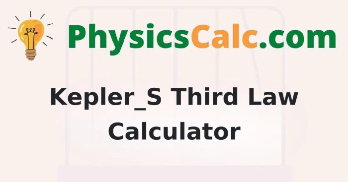 Kepler's third law equation calculator