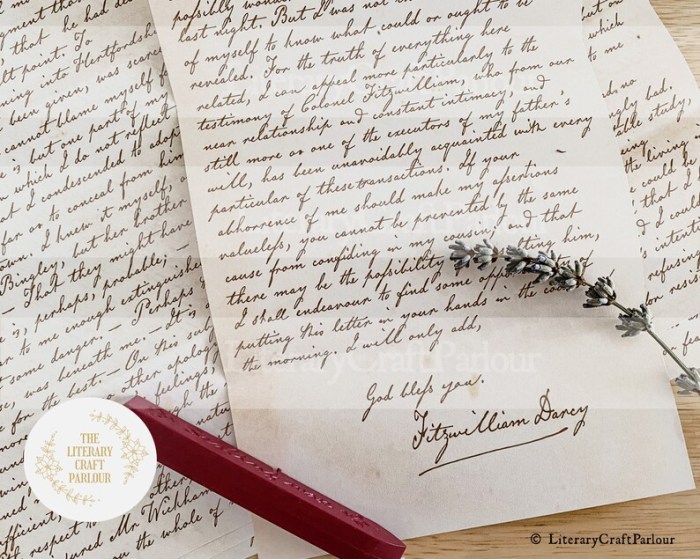 Letter from mr darcy to elizabeth