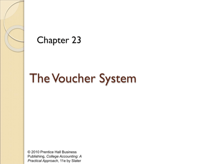 Voucher system cash analyzing controls reporting internal control purchase ppt powerpoint presentation