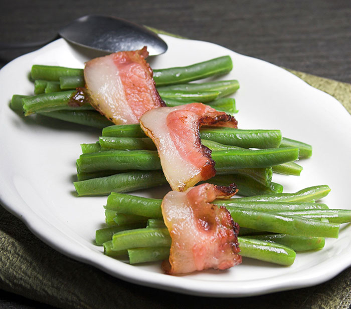 Bacon bundles wrapped bean green mins time serves prep cooking