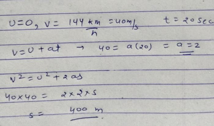 A motorboat accelerates uniformly from a velocity of 6.5